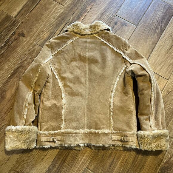 Wilson's Women's Coat Suede Leather Maxima Sherpa Lining Tan Medium EUC - Picture 7 of 10